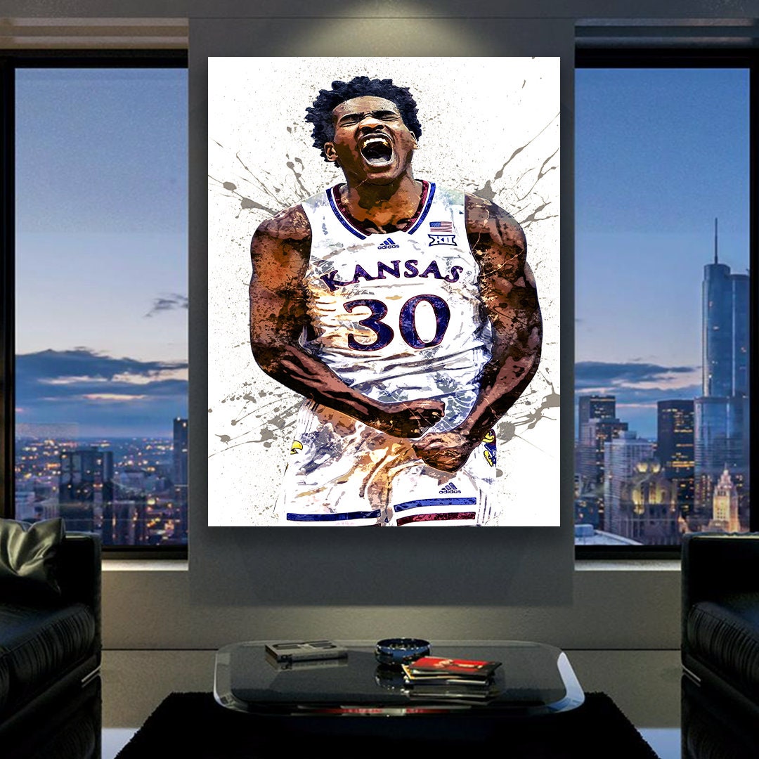 Ochai Agbaji Poster Kansas Jayhawks Canvas Wrap Kids Room 2