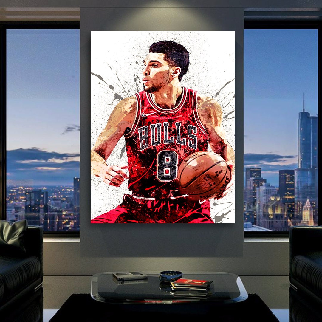 Zach Lavine Poster Chicago Bulls Canvas Wrap Man Cave Game 2