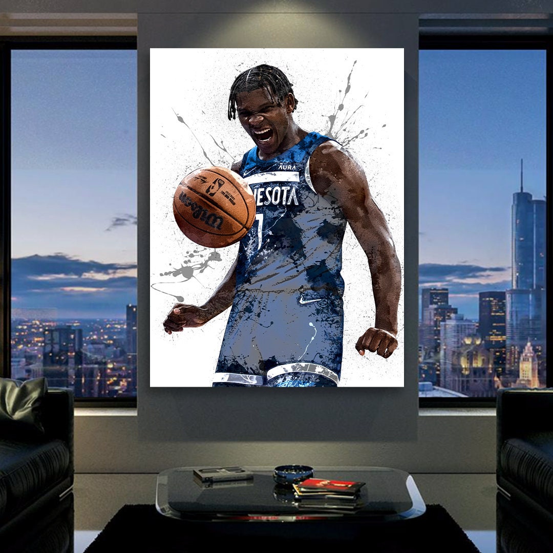 Anthony Edwards Poster Minnesota Timberwolves Canvas Wrap 2