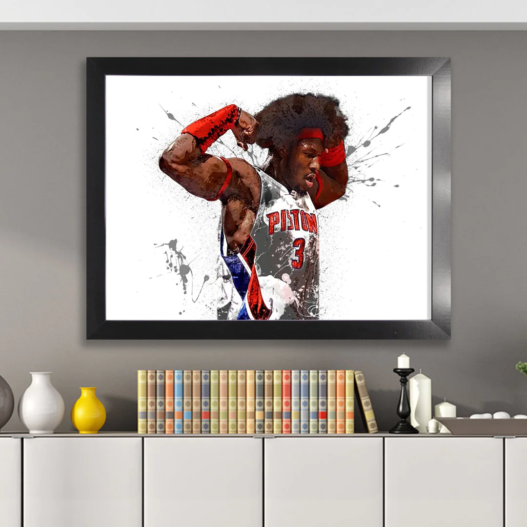 Ben Wallace Poster Detroit Pistons Canvas Wrap Man Cave 2