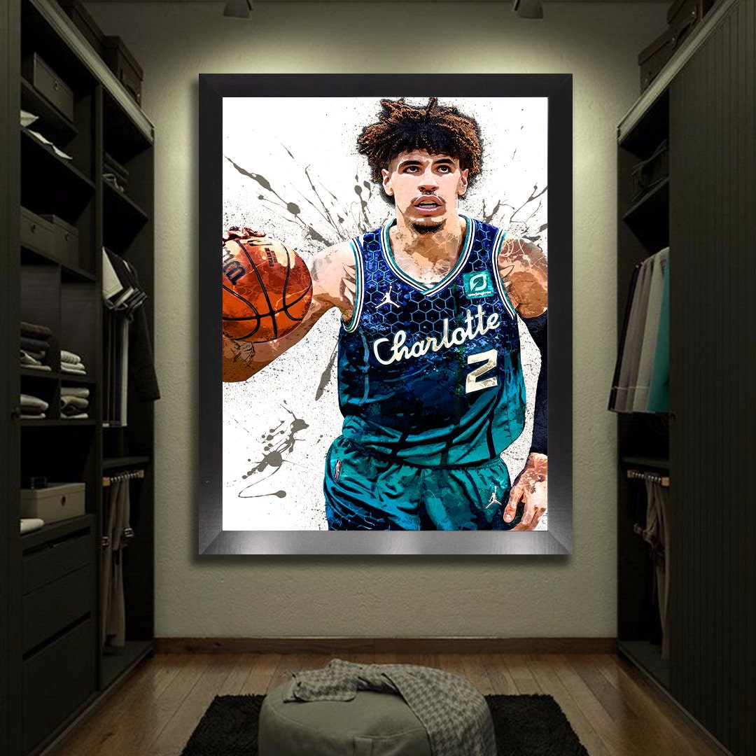 Lamelo Ball Poster Charlotte Hornets Canvas Wrap Fine Art 2