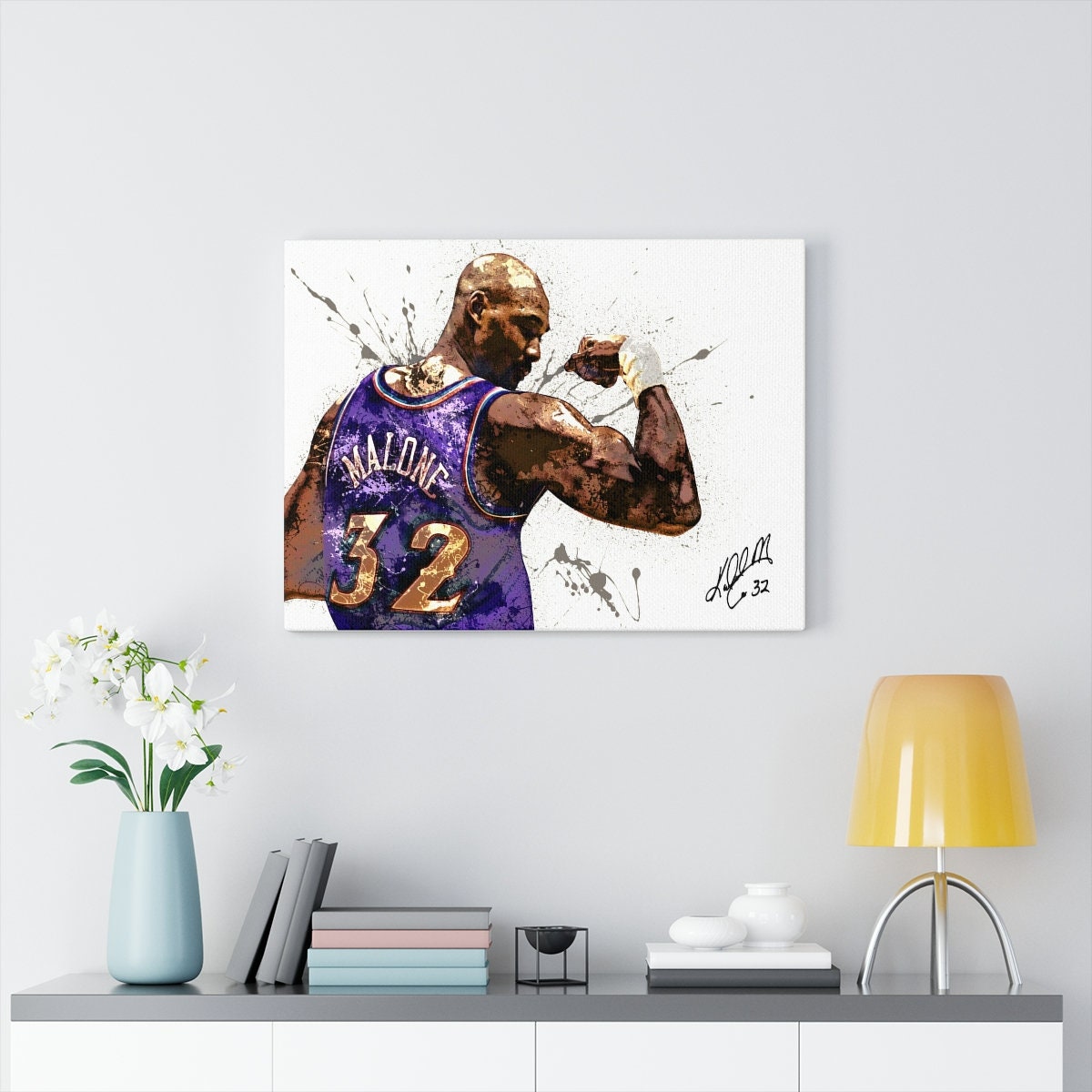 Karl Malone Poster Utah Jazz Canvas Wrap Kids Room Man 2