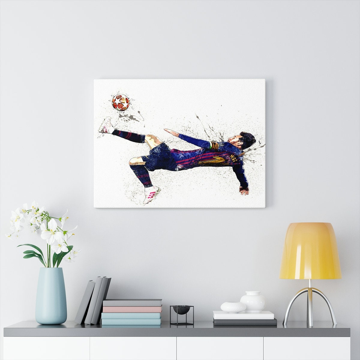 Lionel Messi Poster Iconic Bicycle Kick Canvas Wrap Fine 2