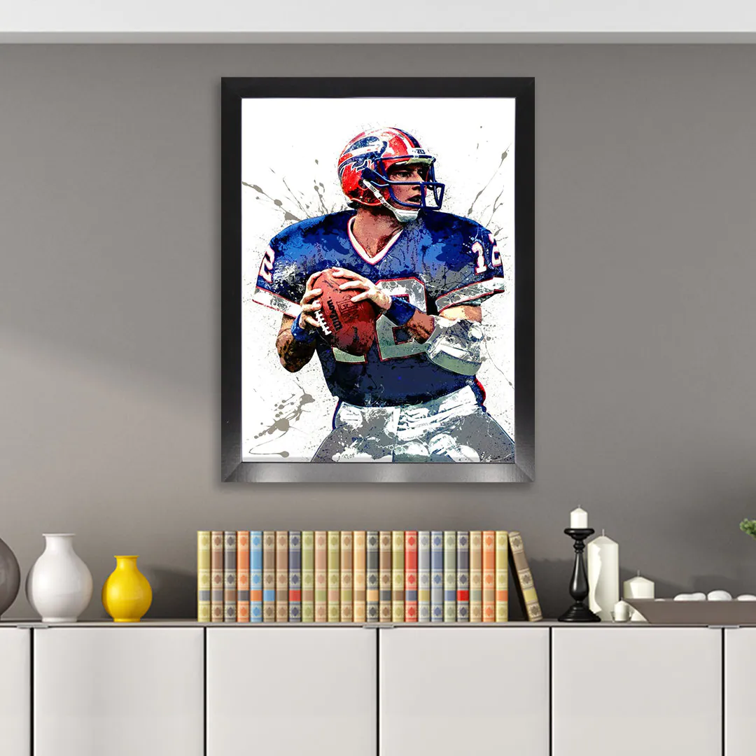 Jim Kelly Poster Buffalo Bills Canvas Wrap Man Cave Bar 2