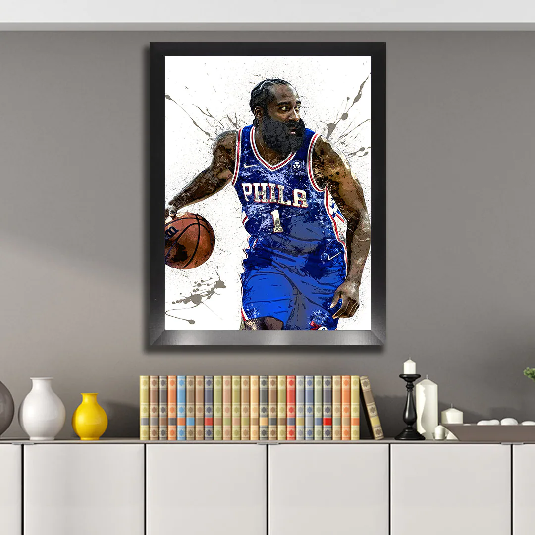 James Harden Poster Philadelphia 76ers Canvas Wrap Kids 2