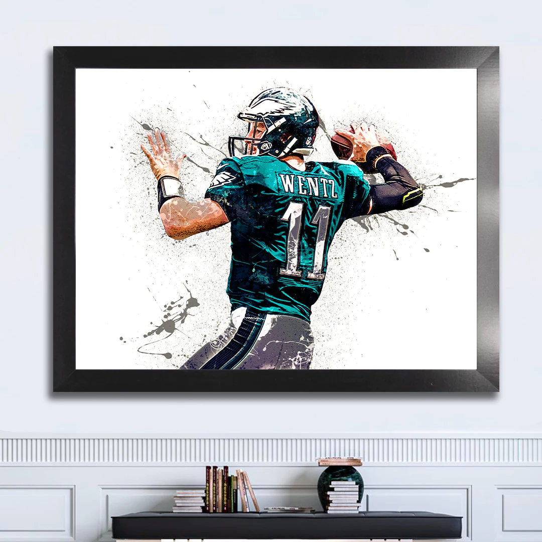 Carson Wentz Poster Philadelphia Eagles Canvas Wrap Man 2