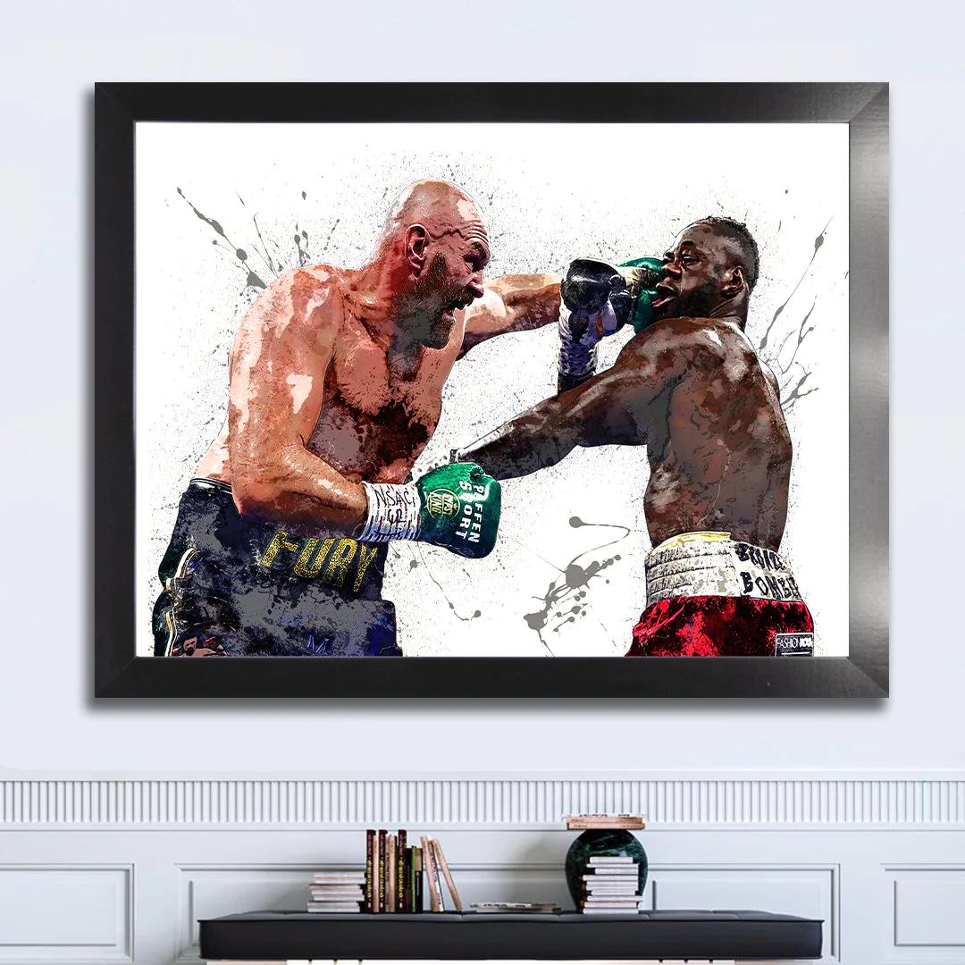 Tyson Fury Deontay Wilder Poster Canvas Wrap Man Cave Bar 2