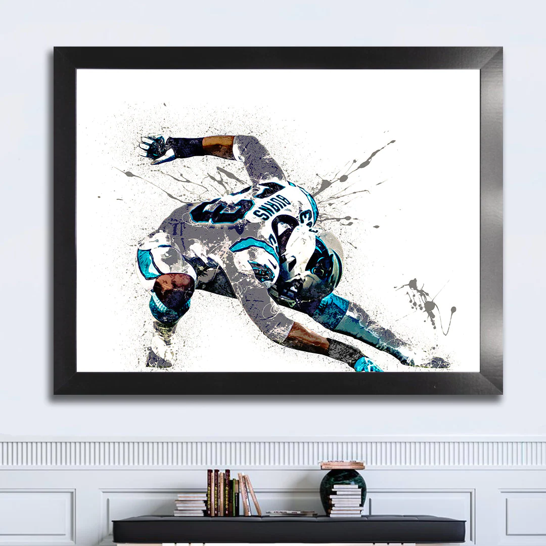 Brian Burns Poster Carolina Panthers Canvas Wrap Man Cave 2