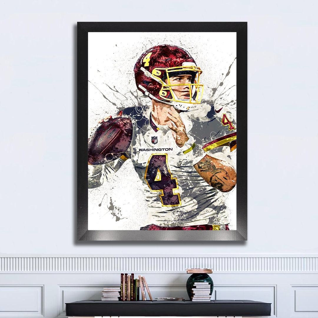 Taylor Heinicke Poster Washington Commanders Canvas Wrap 2