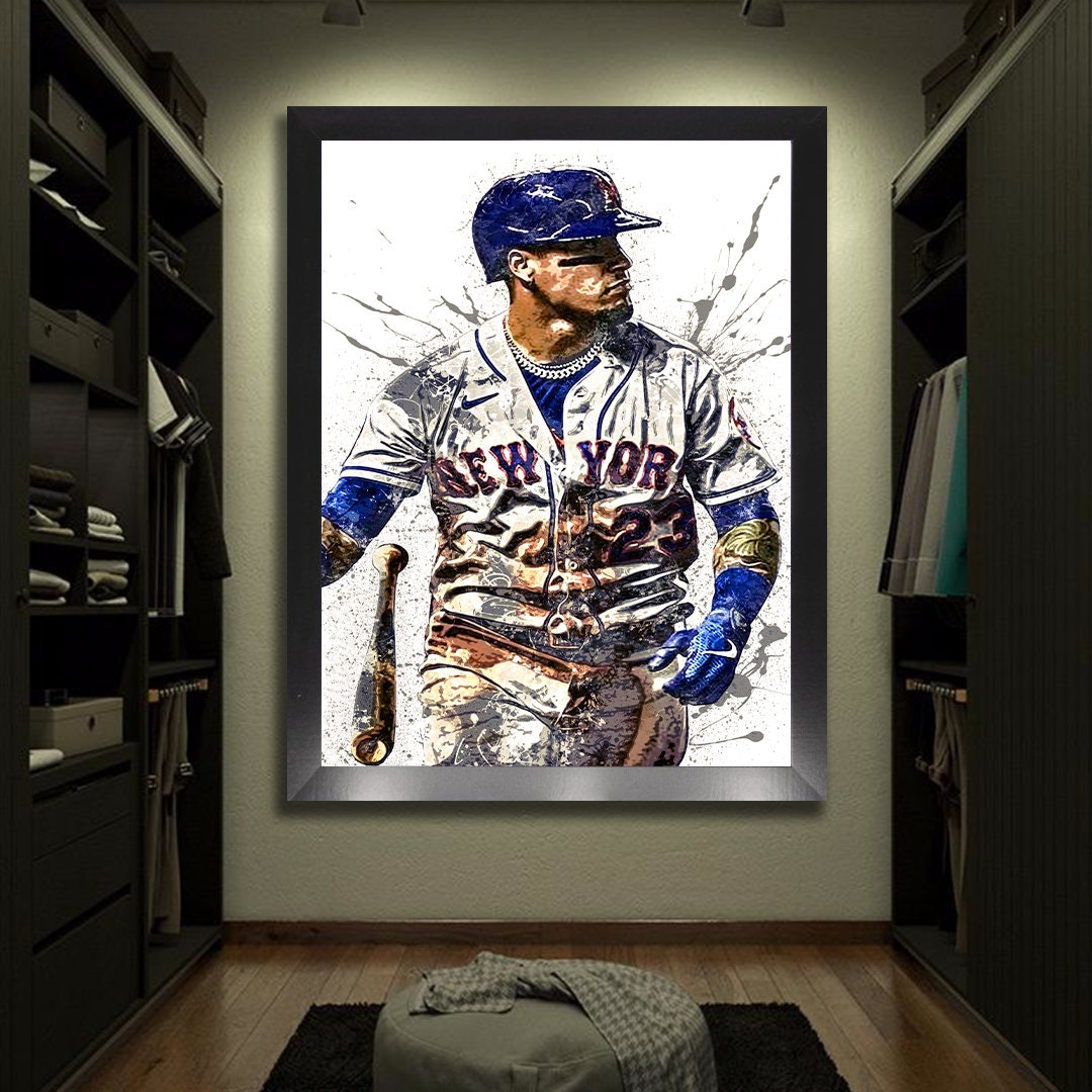 Javier Baez Poster New York Mets Canvas Wrap Kids Room Man 2