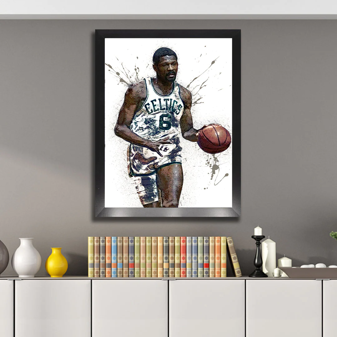 Bill Russell Poster Design Boston Celtics Canvas Wrap Kids 2