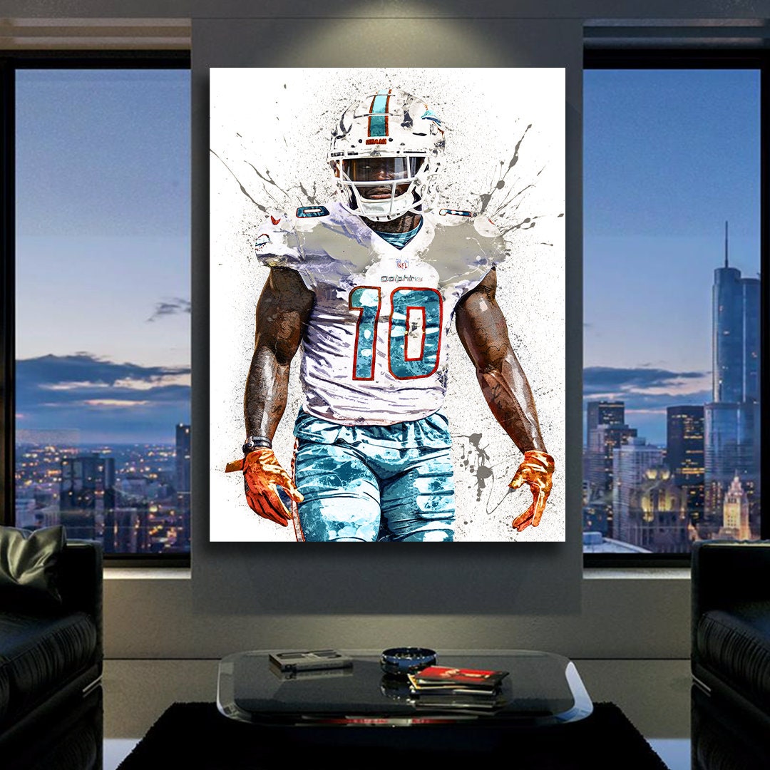 Tyreek Hill Poster Miami Dolphins Canvas Wrap Kids Room 2