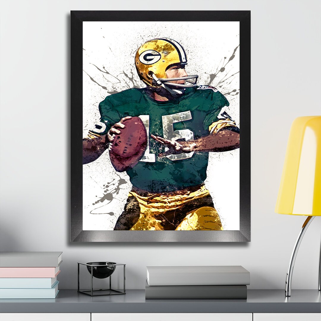 Bart Starr Poster Green Bay Packers Canvas Wrap Kids Room 2