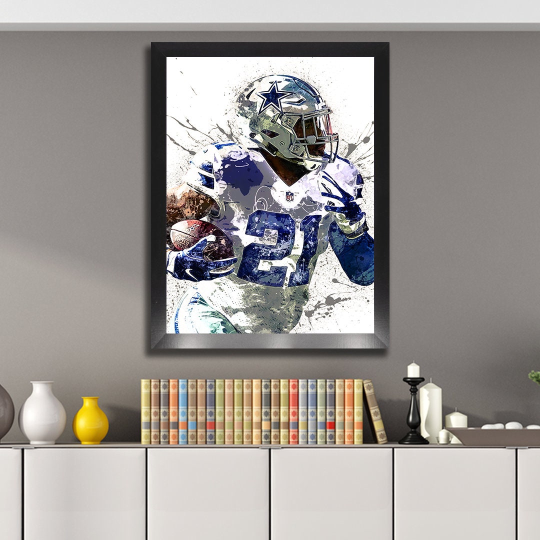 Ezekiel Elliott Poster Dallas Cowboys Canvas Wrap Man Cave 2