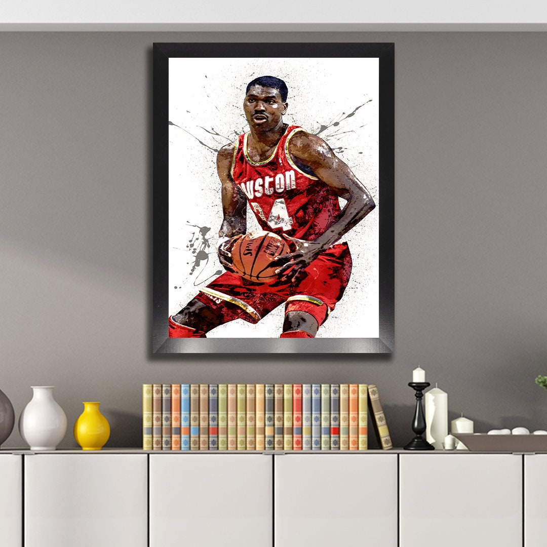 Hakeem Olajuwon Poster Houston Rockets Canvas Wrap Kids 2