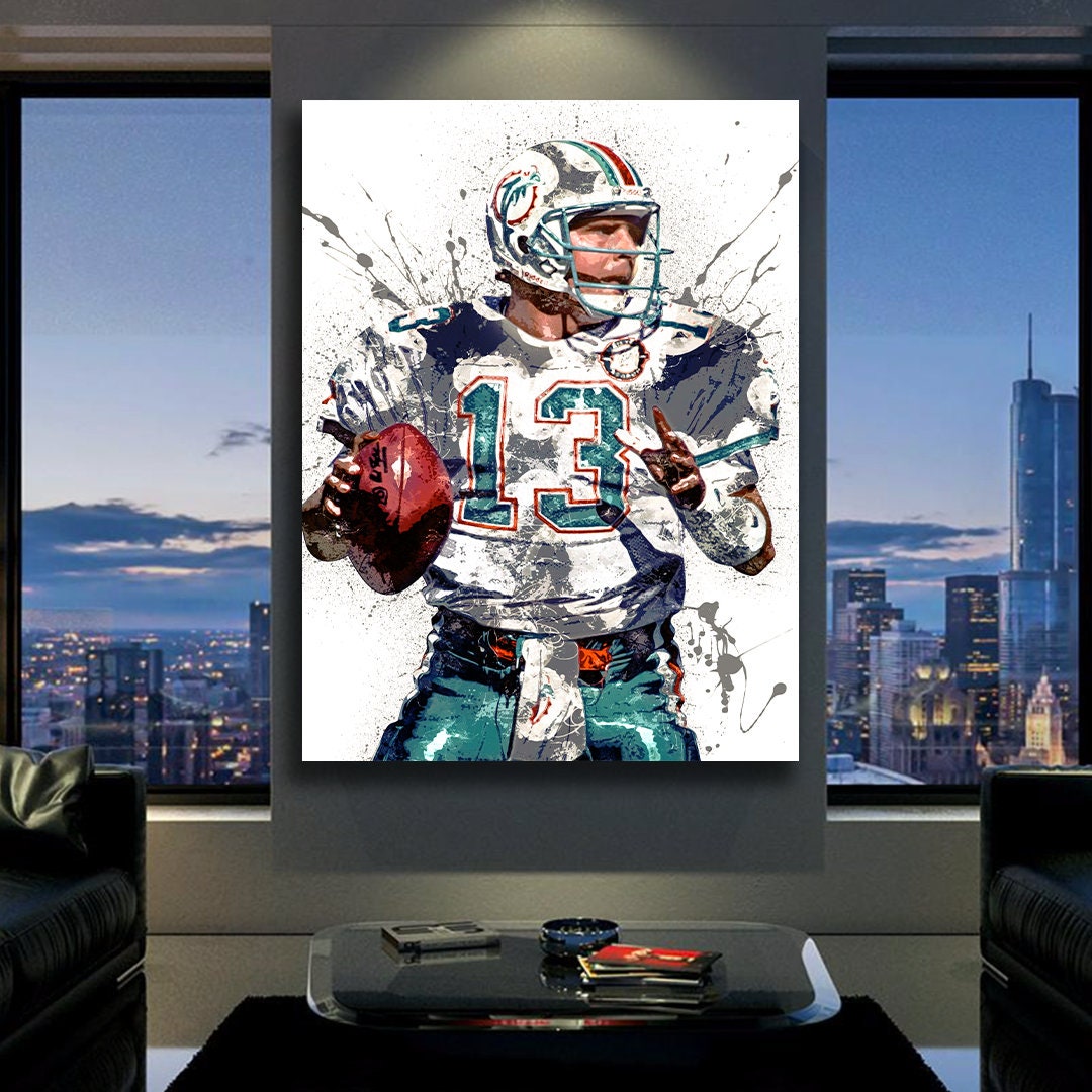 Dan Marino Poster Miami Dolphins Canvas Wrap Kids Room Man 2