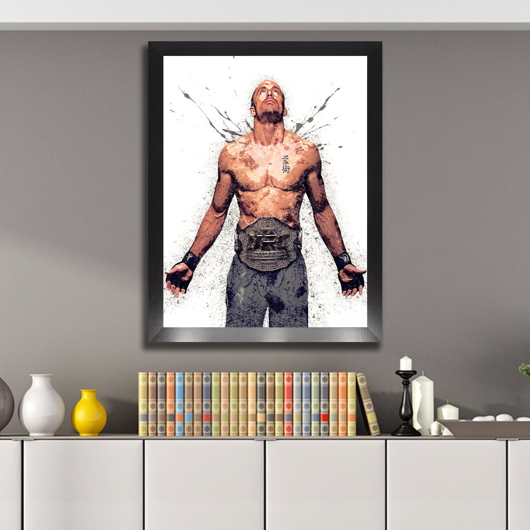 Georges St-pierre Poster Canvas Wrap Man Cave Gym Room 2