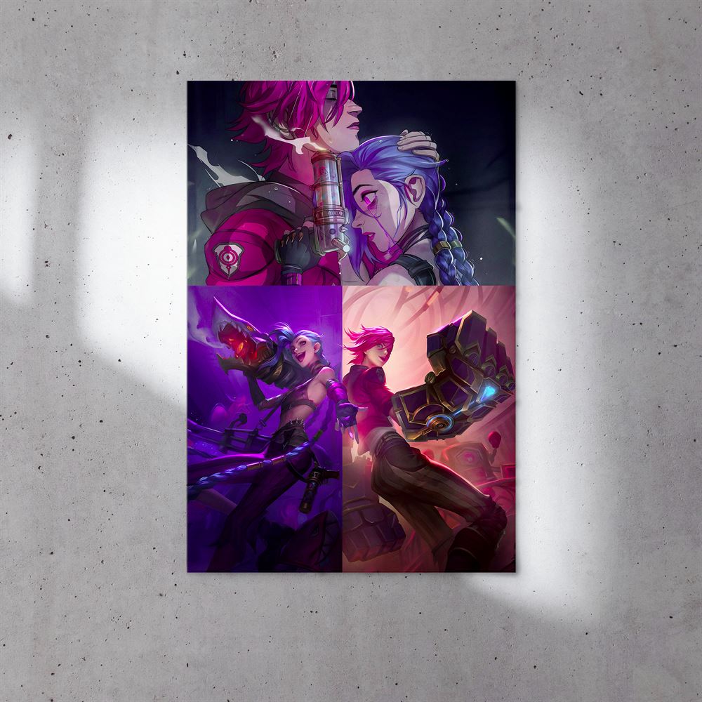 2022 Arcane League Of Legends Jinx Vi Wall Art