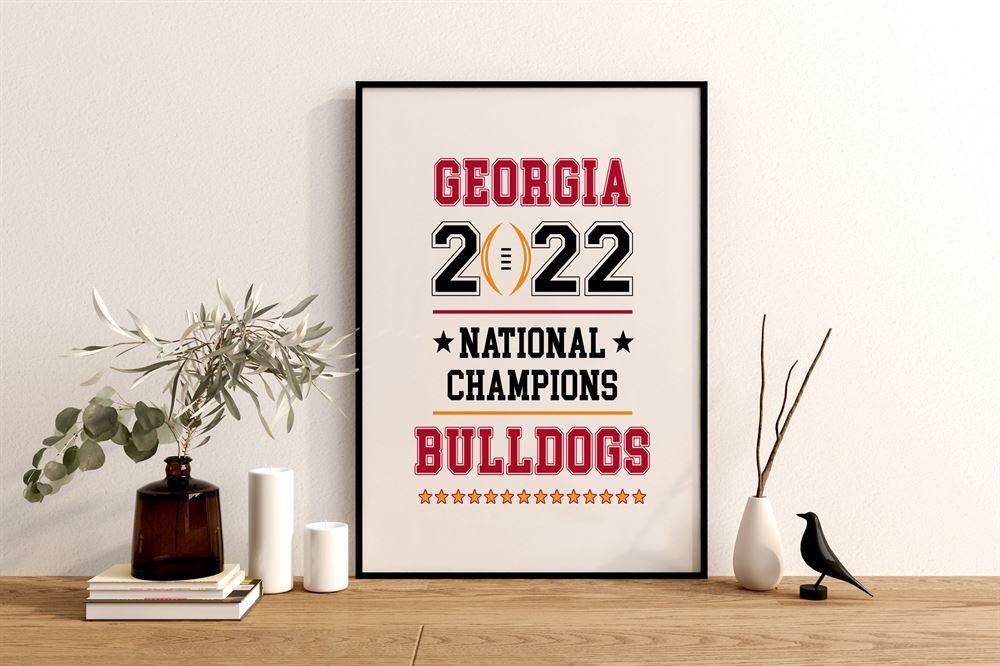 2022 National Champions Georgia Bulldogs Canvas Poster