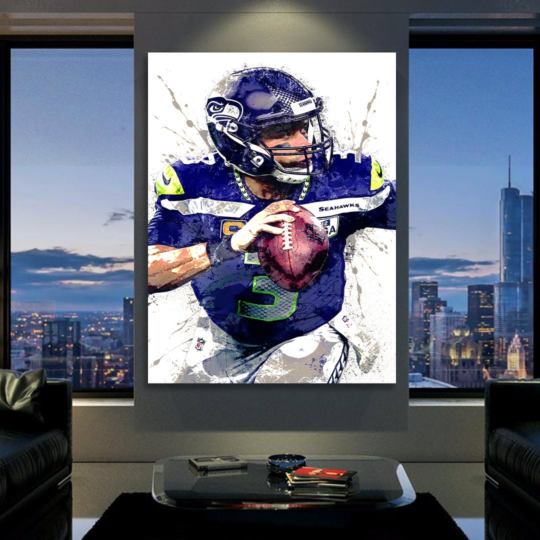 Russell Wilson Poster Seattle Seahawks Canvas Wrap Man 2