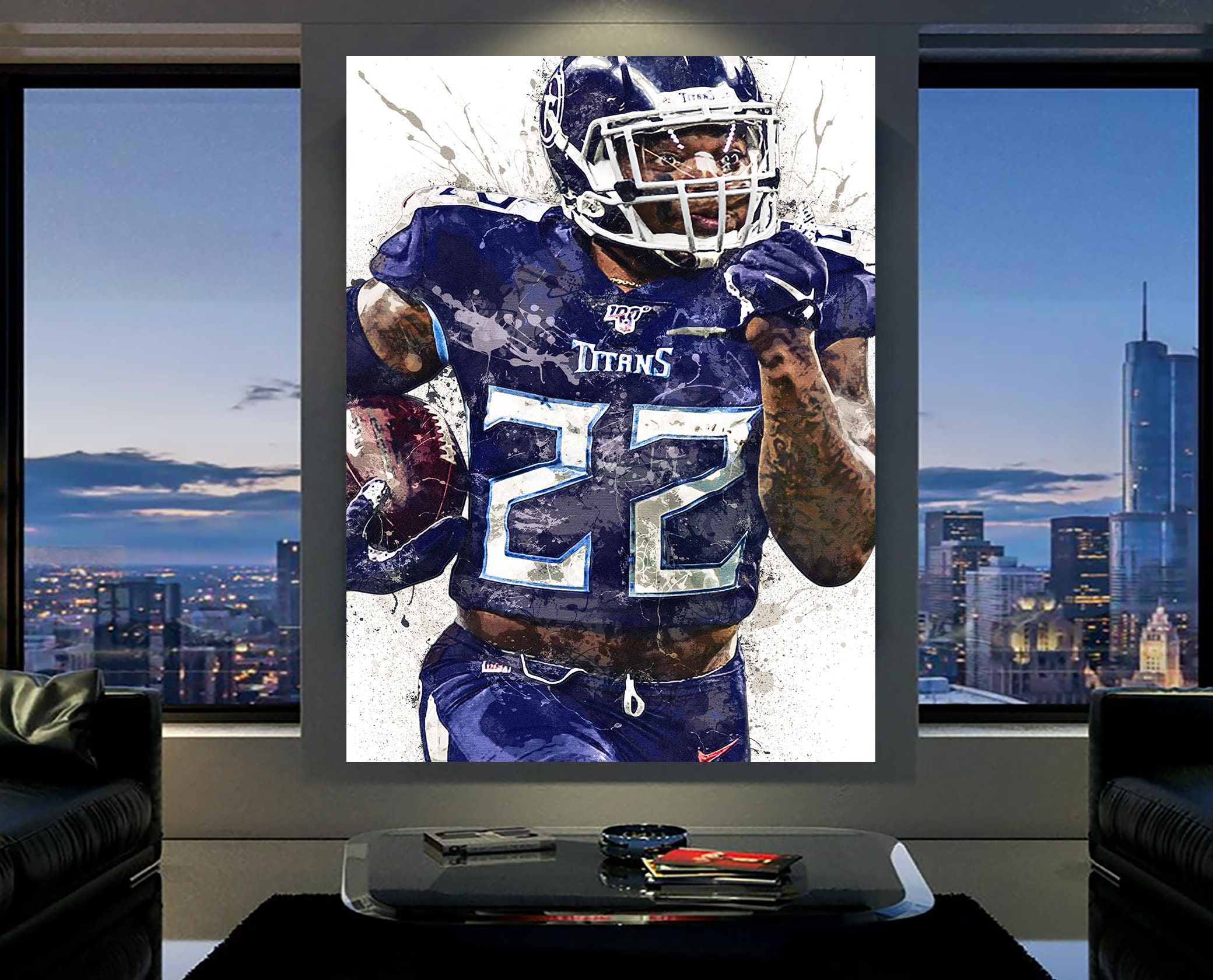 Derrick Henry Poster Tennessee Titans Canvas Wrap Man Cave 2