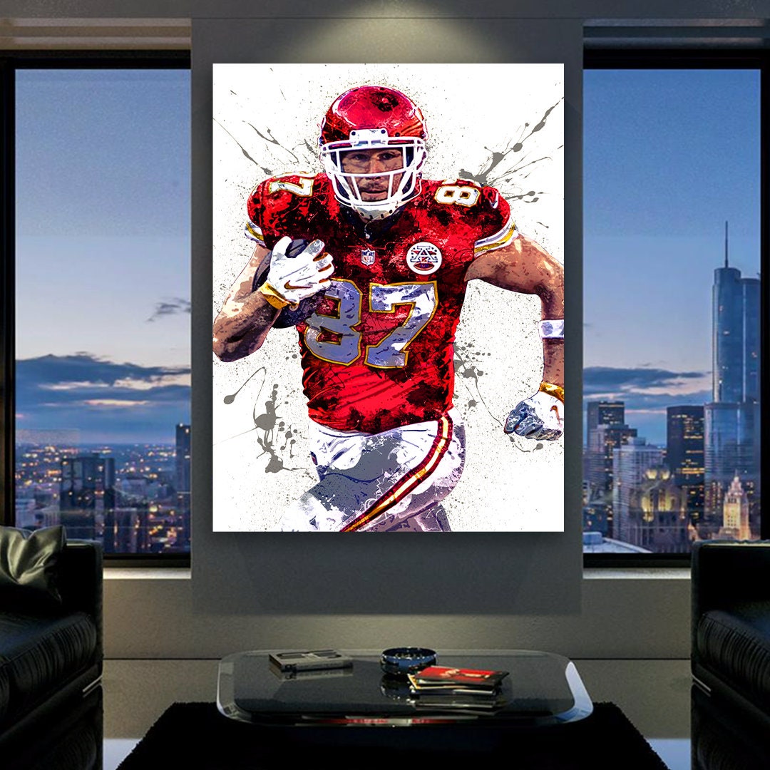 Travis Kelce Kansas City Chiefs Poster Canvas Wrap Man 2