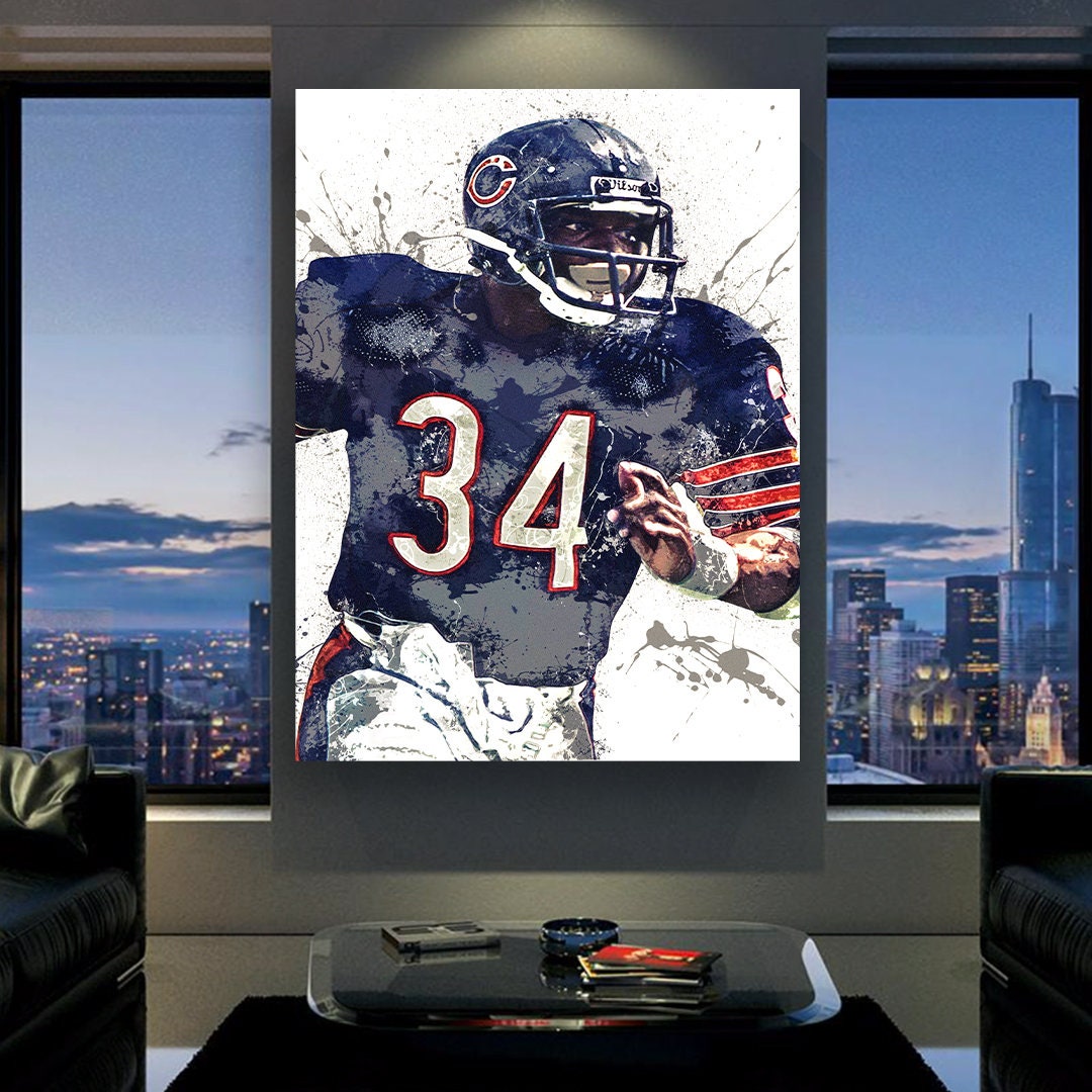 Walter Payton Chicago Bears Poster Print-canvas Wrap Man 2