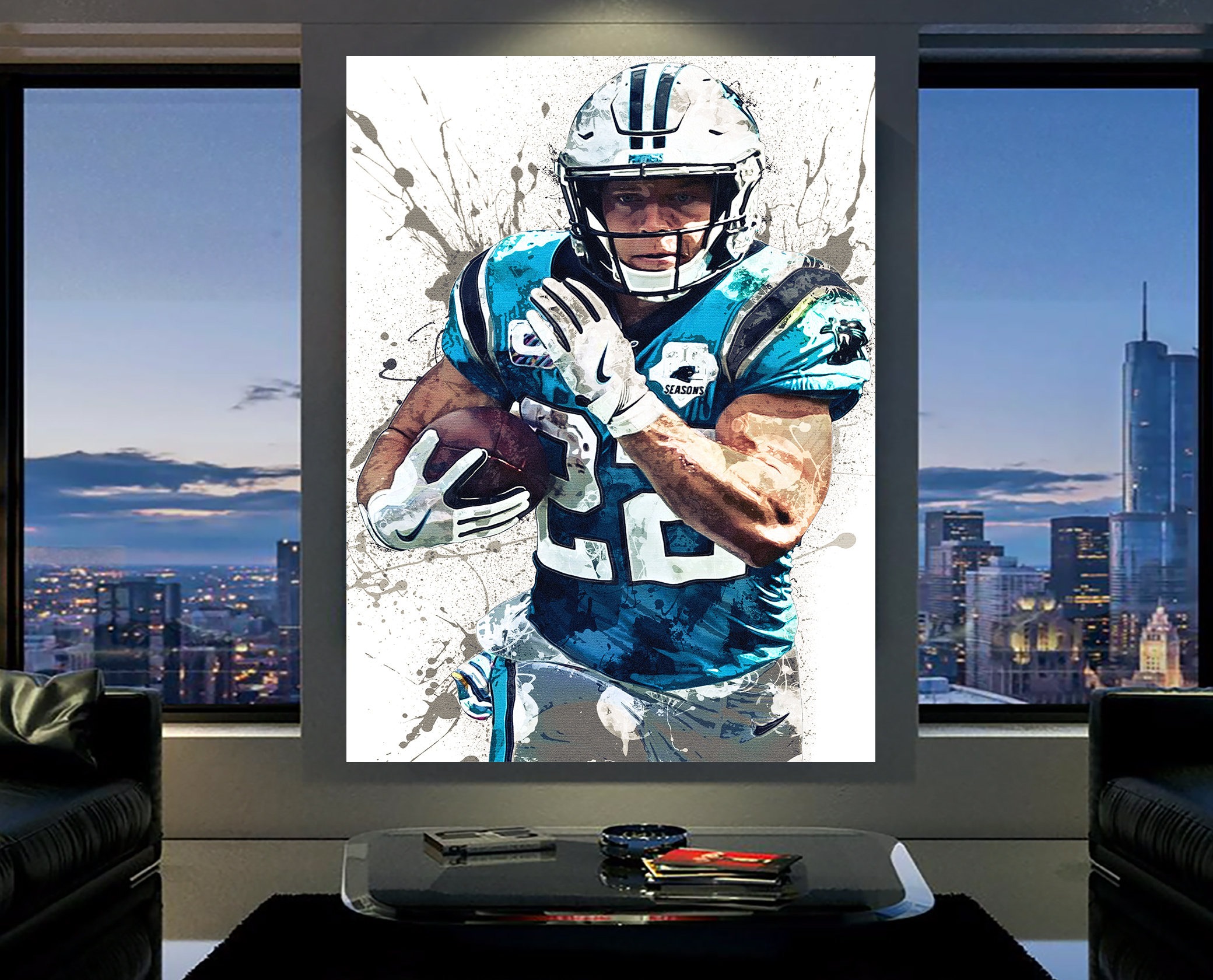 Christian Mccaffrey Poster Carolina Panthers Canvas Wrap 2