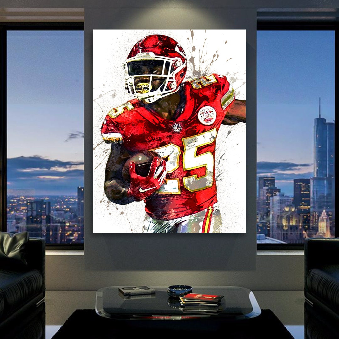 Clyde Edwards-helaire Kansas City Chiefs Poster Canvas Wrap 2