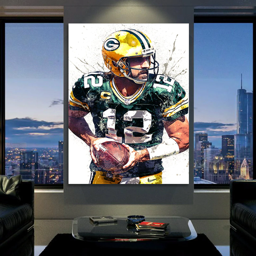 Aaron Rodgers Poster Green Bay Packers Canvas Wrap Kids 2