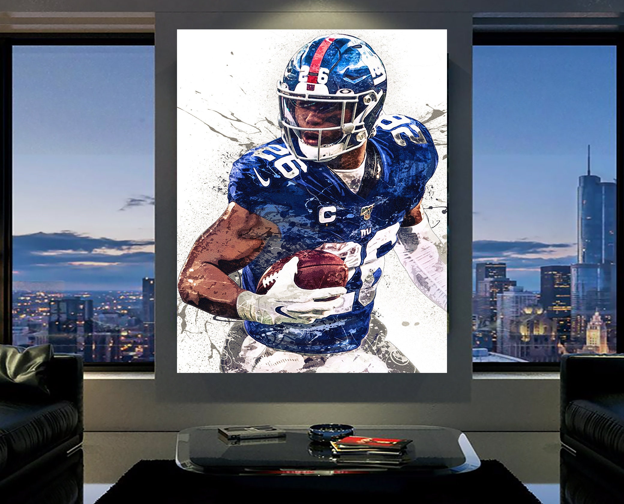 Saquon Barkley Poster New York Giants Canvas Wrap Man Cave 2