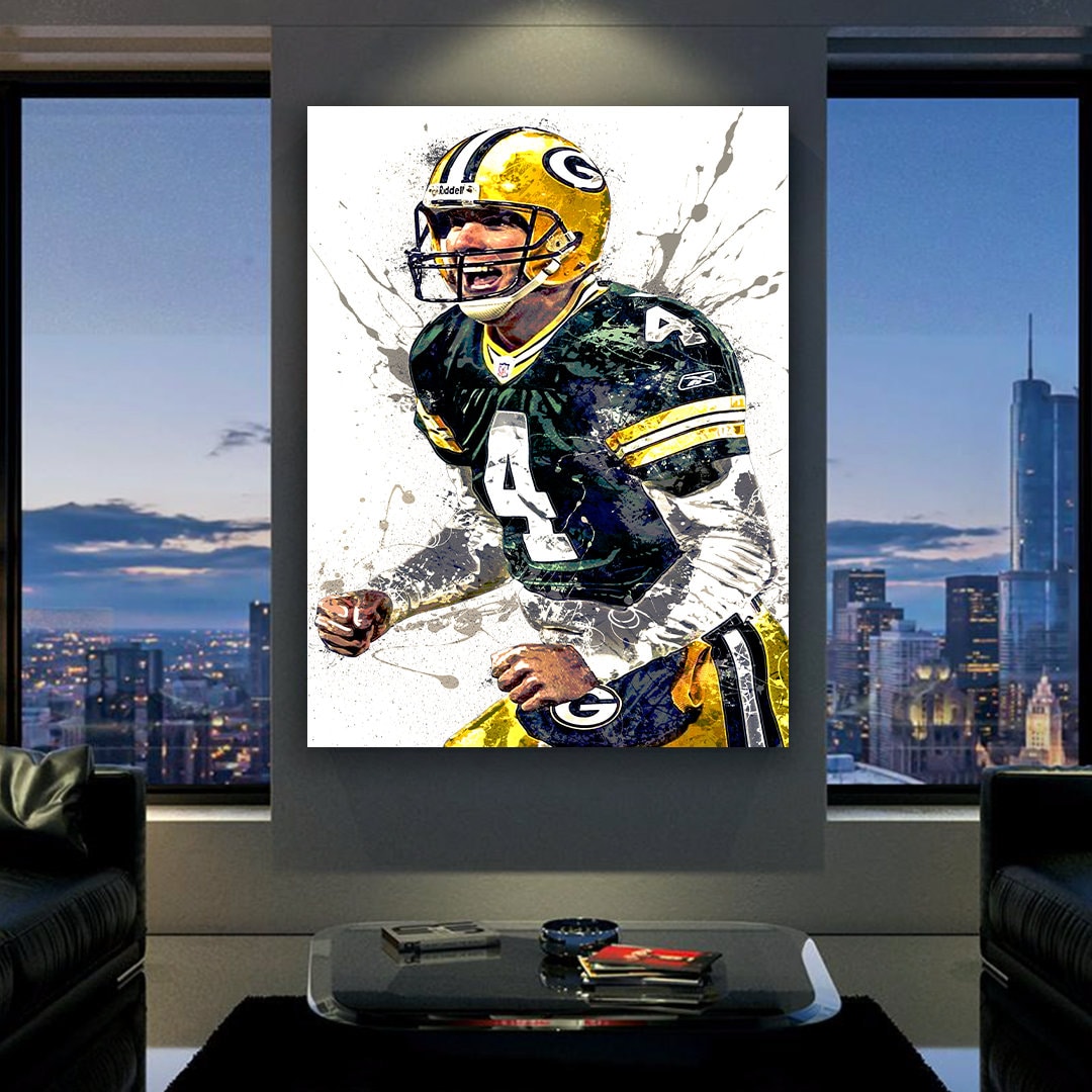Brett Favre Poster Green Bay Packers Canvas Wrap Fine Art 2