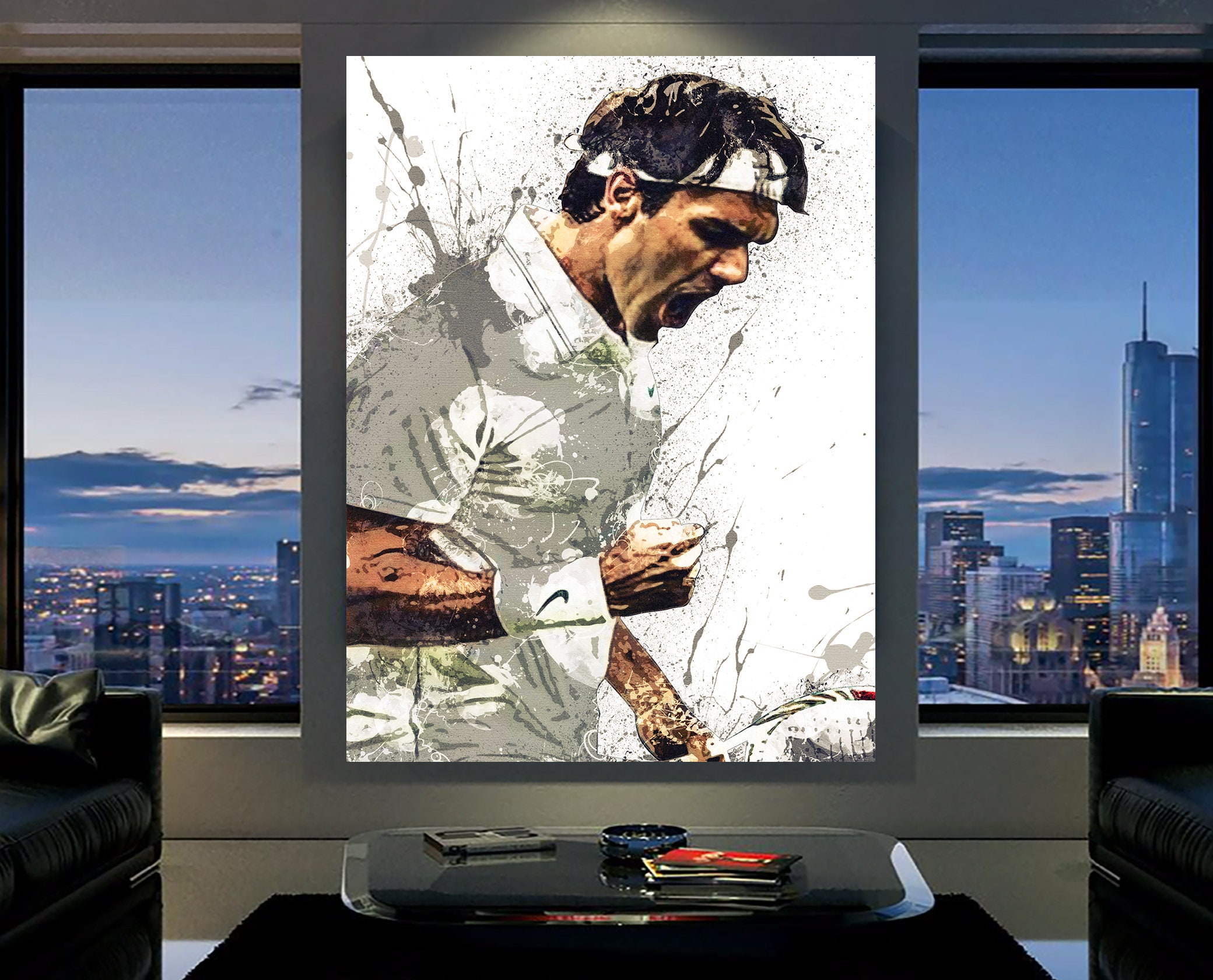 Rodger Federer Poster Canvas Wrap Tennis Kids Room Man 2