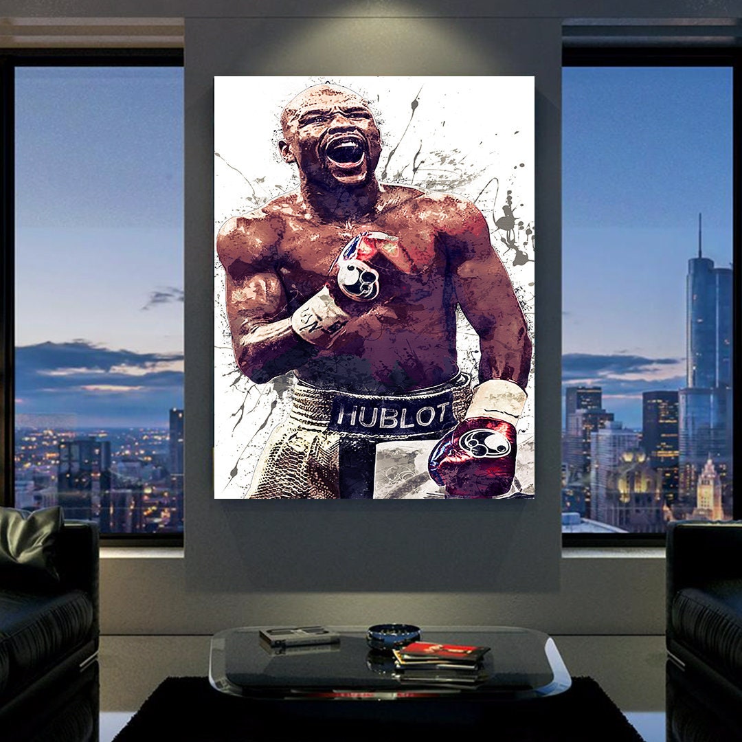Floyd Mayweather Poster Canvas Wrap Man Cave Bar Game 2