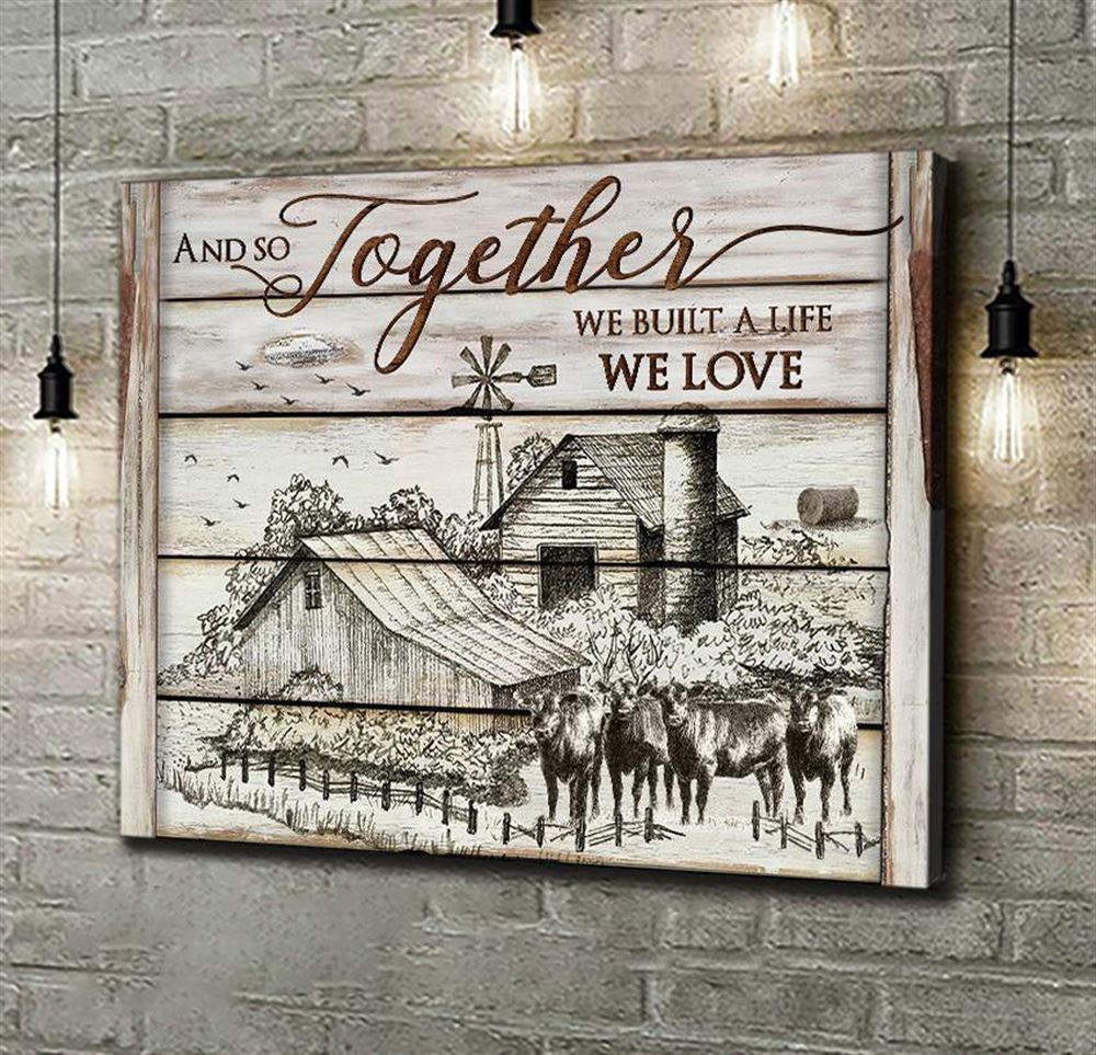 Amazing Sketch Cattle Canvas Farmhouse Wall Art