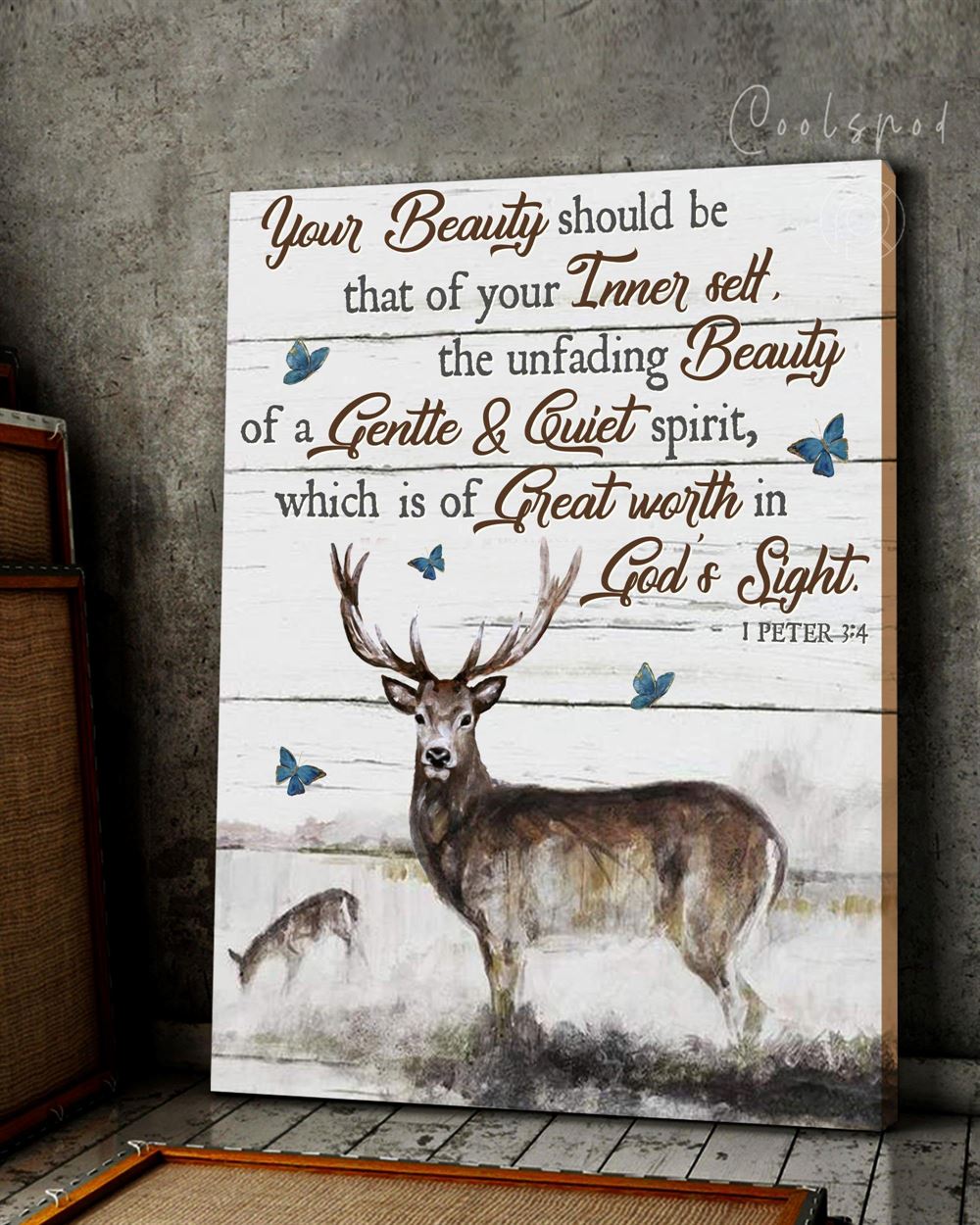 Animals Deer Gods Sight Wall Art Canvas