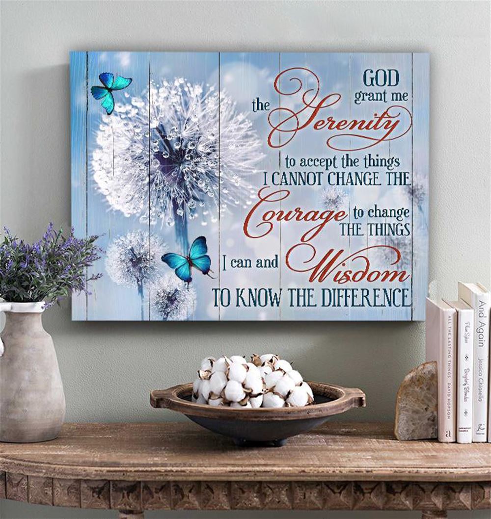 Awesome Canvas Cow Hanging Wall Print Art Decor God Grant Me The Serenity