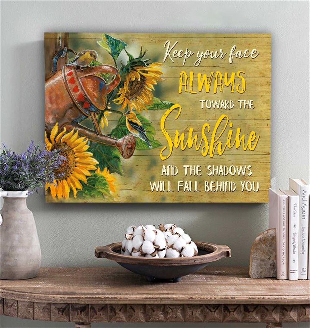 Awesome Canvas Sunflower Hanging Wall Art Decor - Keep Your Face