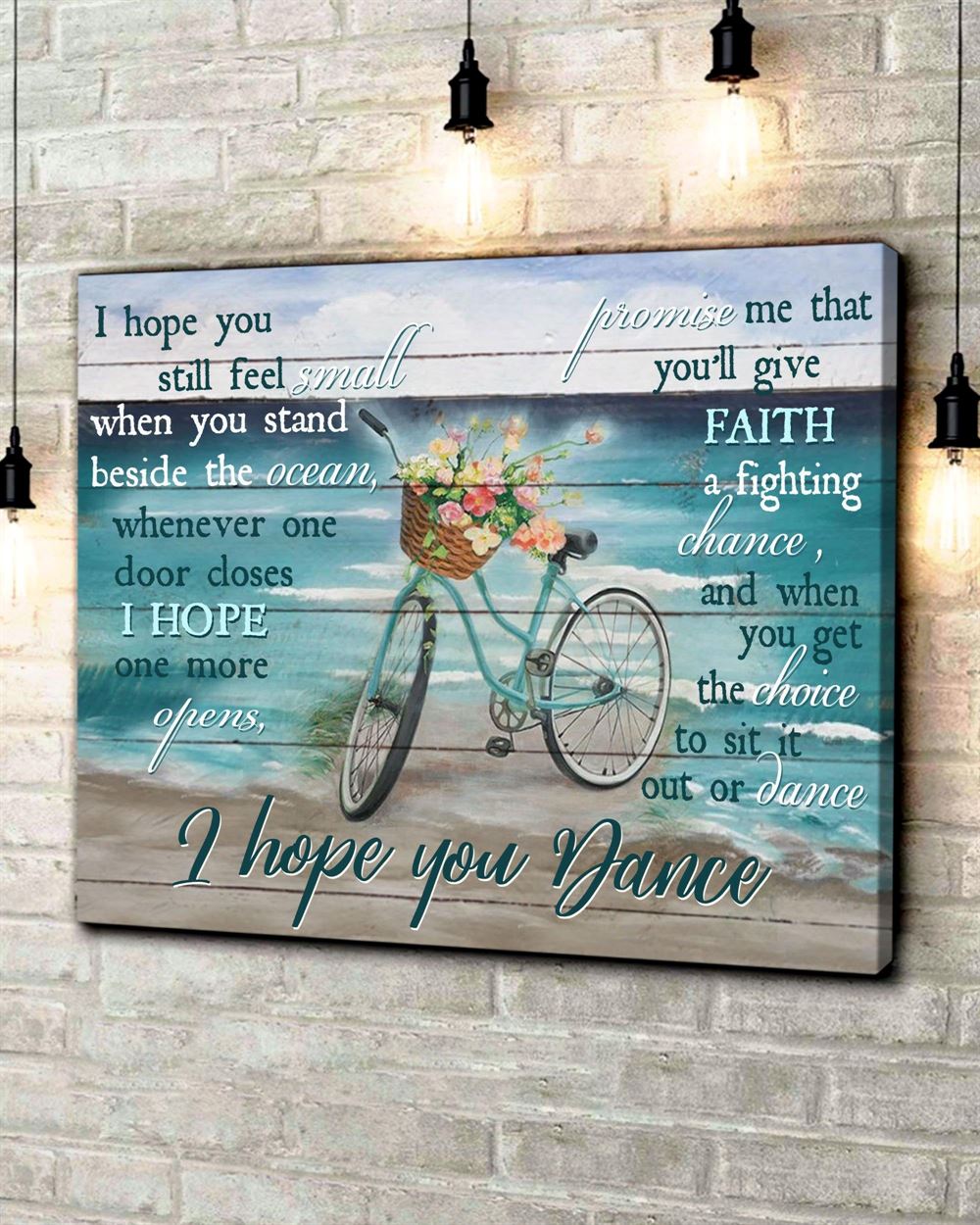 Bicycle I Hope You Dance Wall Art Canvas