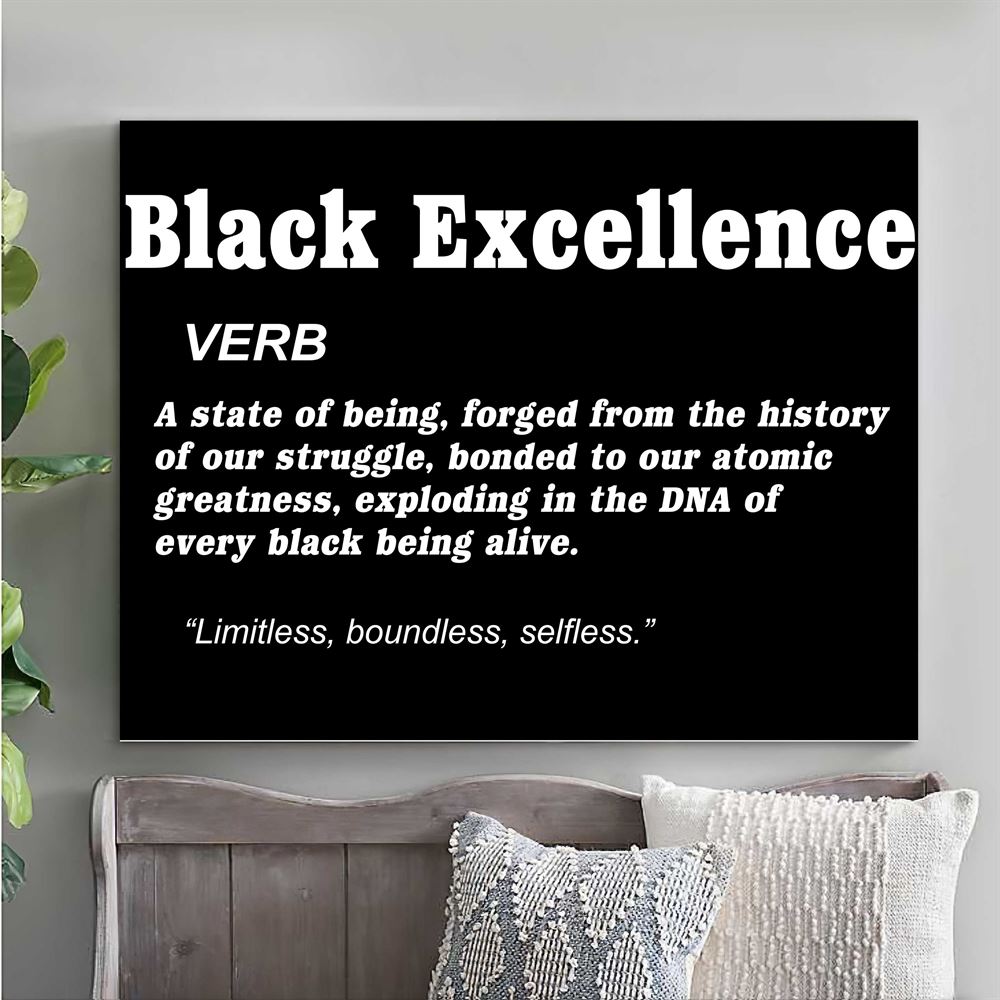 Black Excellence Typography Canvas Wall Art