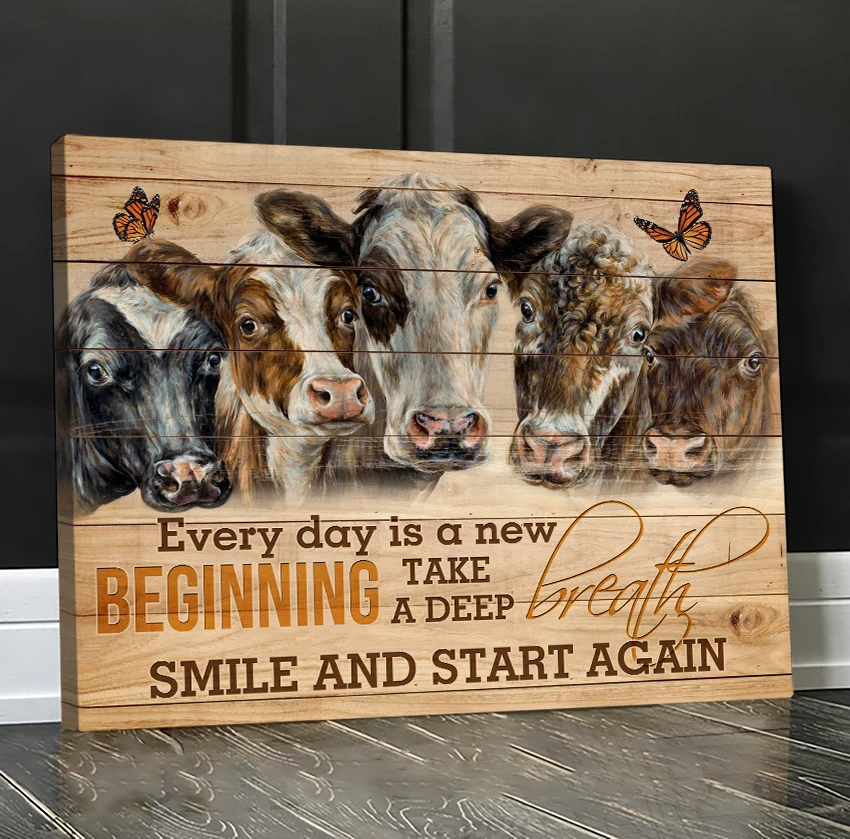 Canvas - Cow - Every Day Is A New Beginning