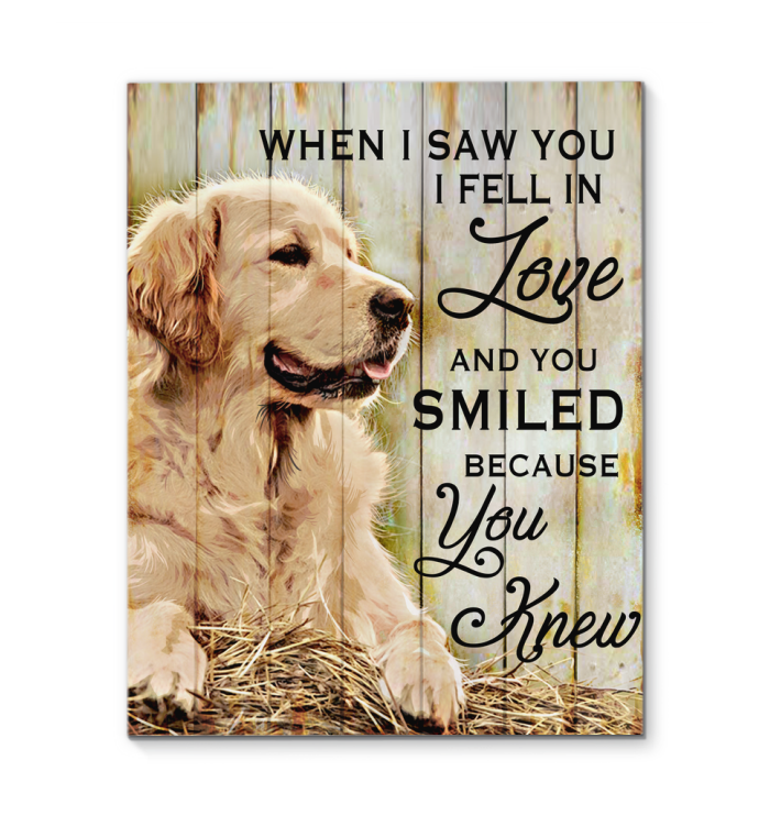 Canvas - Golden Retriever - You Smiled Because You Knew