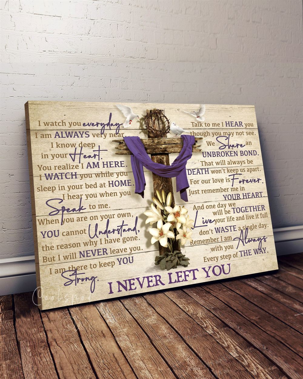 Canvas - Heaven I Never Left You White Dove Purple Scarf Top 5