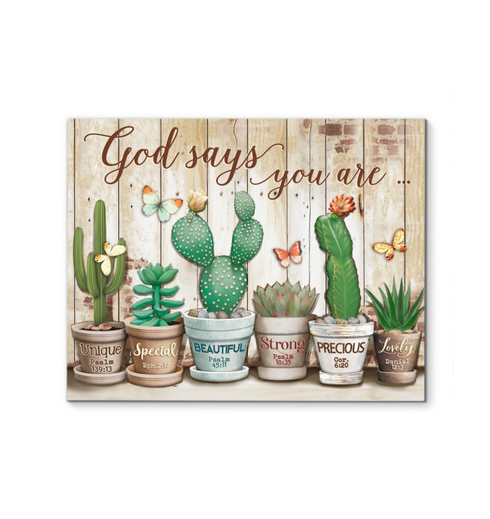 Canvas - Hippie - Cactus - God Says You Are