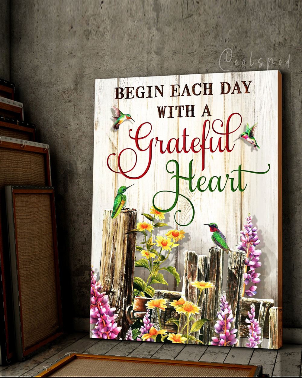 Canvas - Hippie - Hummingbird - Grateful Heart