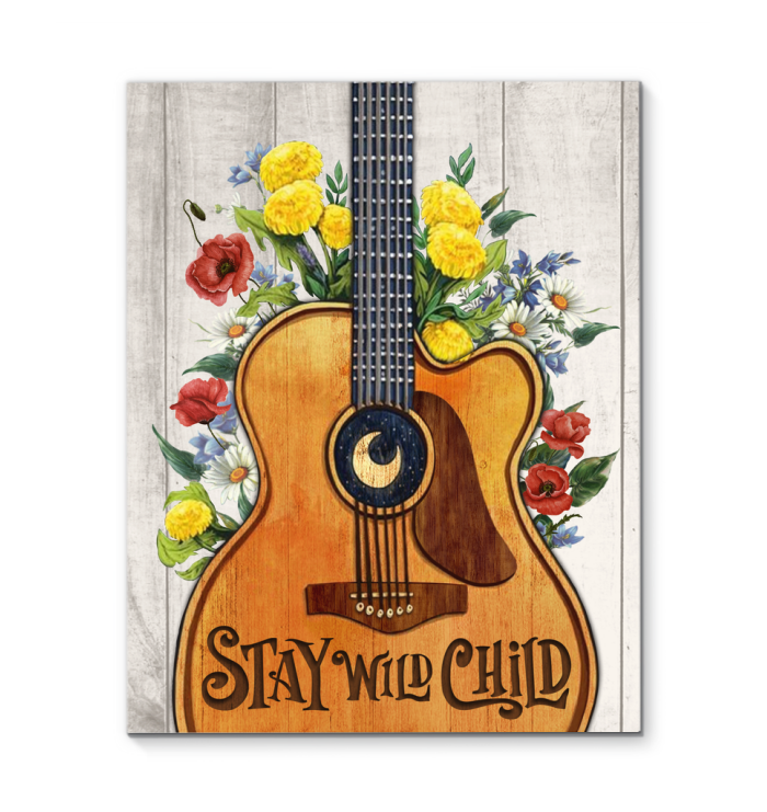 Canvas - Hippie - Stay Wild Child - White