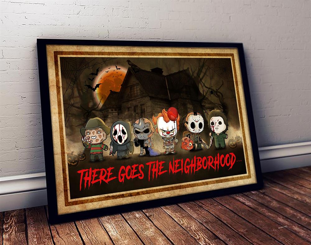 Chibi Horror Characters Halloween Poster Wall Art Decor