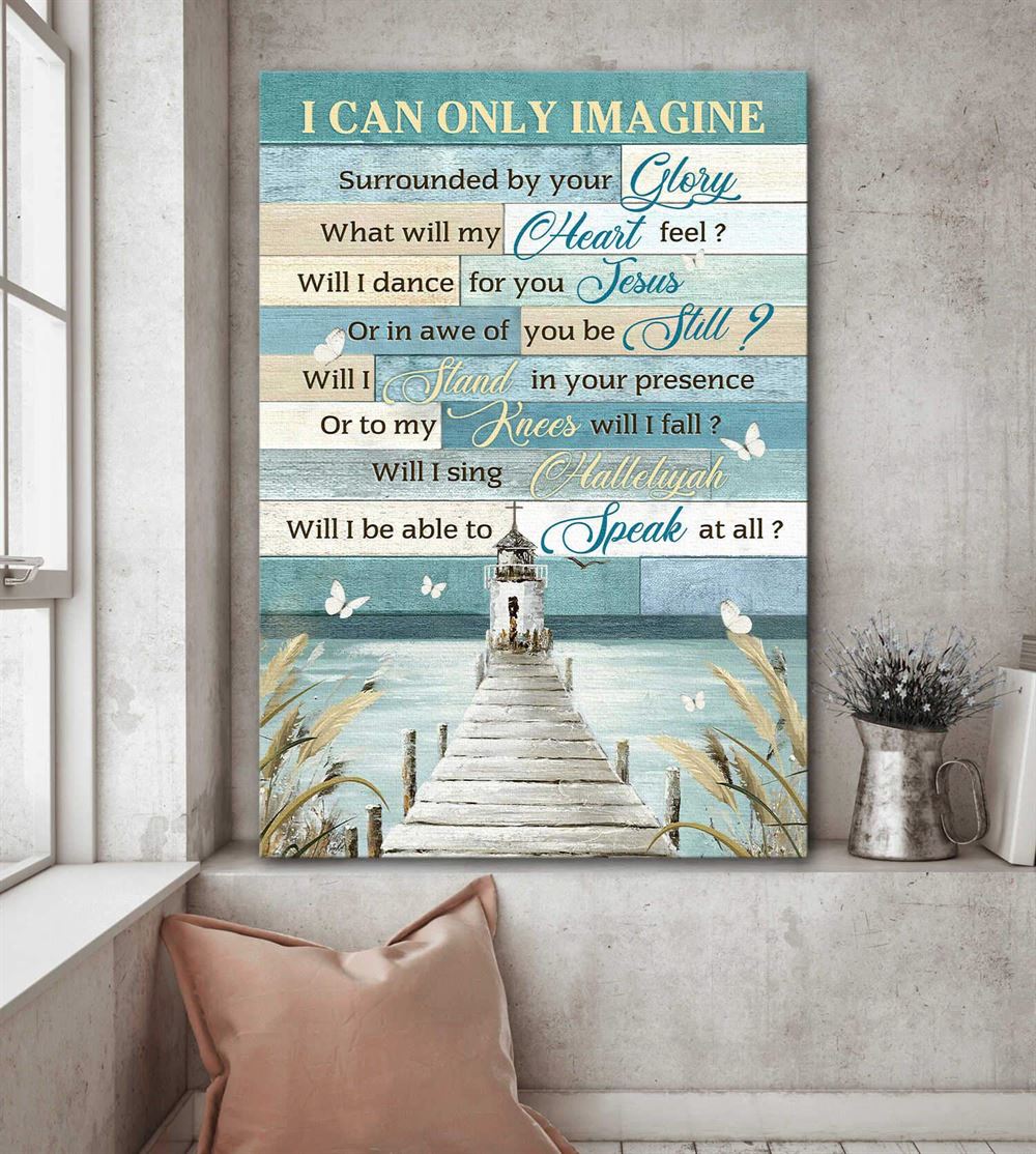 Church And River - I Can Only Imagine - Jesus Portrait Canvas Print - Wall Art