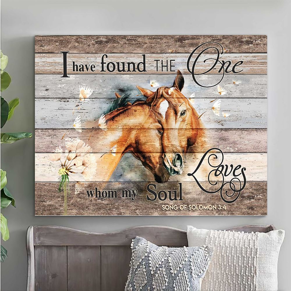 Couple Horse Canvas I Found The One Whom My Soul Loves Wall Art Gift