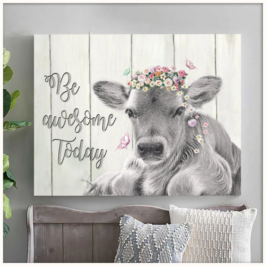 Cow Canvas Wall Art Wall Decor Farmhouse - Be Awesome Today